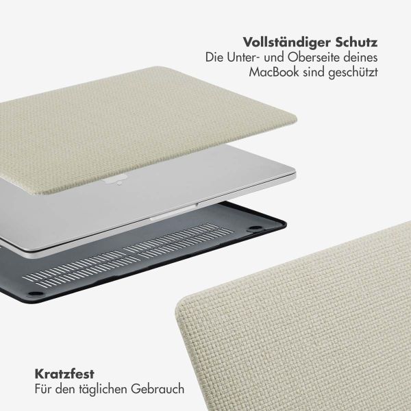 Selencia Cover mit gewebter Oberfläche für das MacBook Pro 13 Zoll (2020 / 2022) - A2289 / A2251 - Beige