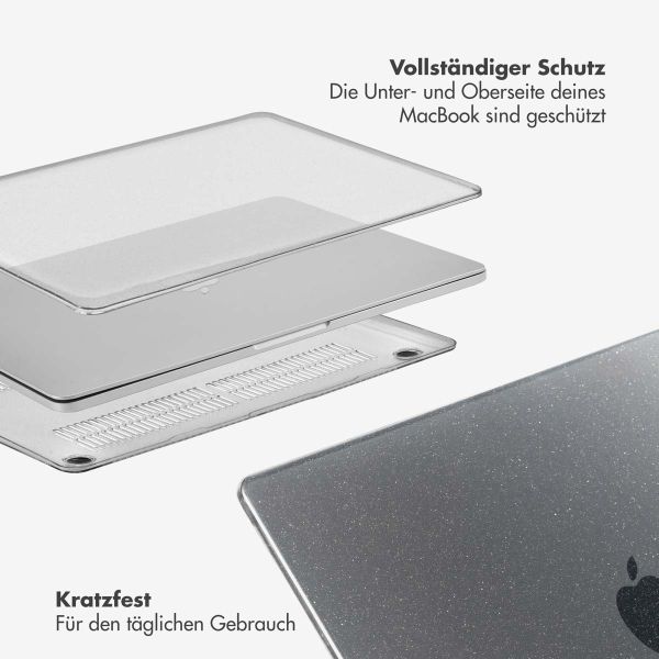 Selencia Glitzer Cover für das MacBook Pro 14 Zoll (2021) / Pro 14 Zoll (2023) M3 chip - A2442 / A2779 / A2918 - Transparent