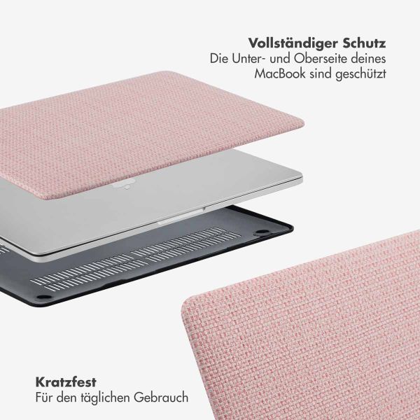 Selencia Cover mit gewebter Oberfläche für das MacBook Pro 14 Zoll (2021) / Pro 14 Zoll (2023) M3 chip - A2442 / A2779 / A2918 - Rosa