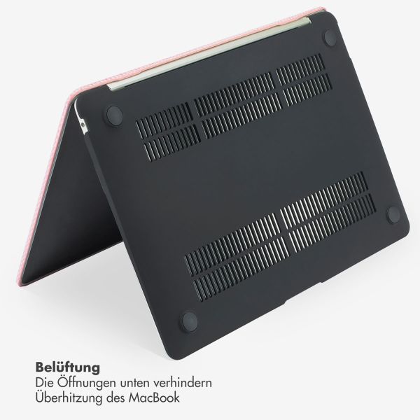 Selencia Cover mit gewebter Oberfläche für das MacBook Pro 14 Zoll (2021) / Pro 14 Zoll (2023) M3 chip - A2442 / A2779 / A2918 - Rosa