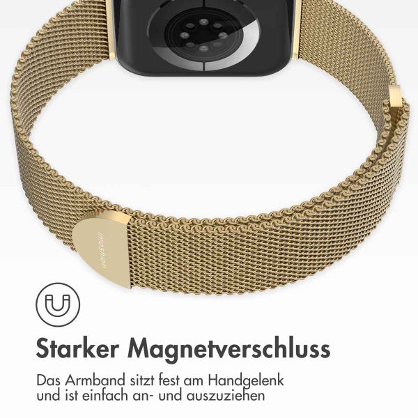 imoshion Mailändische Magnetarmband für die Apple Watch Series 1-9 / SE - 38/40/41 mm / Series 10 - 42 mm - Größe S - Champagne