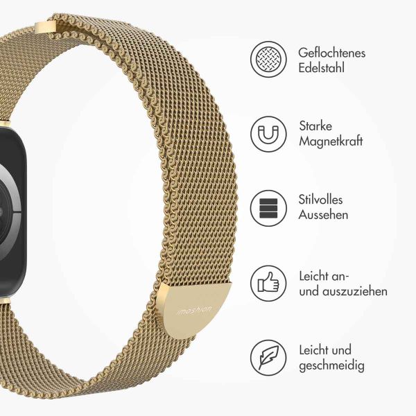 imoshion Mailändische Magnetarmband für die Apple Watch Series 1-9 / SE - 38/40/41 mm / Series 10 - 42 mm - Größe S - Champagne