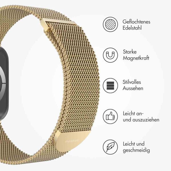 imoshion Mailändische Magnetarmband für die Apple Watch Series 1-9 / SE - 38/40/41 mm / Series 10 - 42 mm - Größe M - Champagne