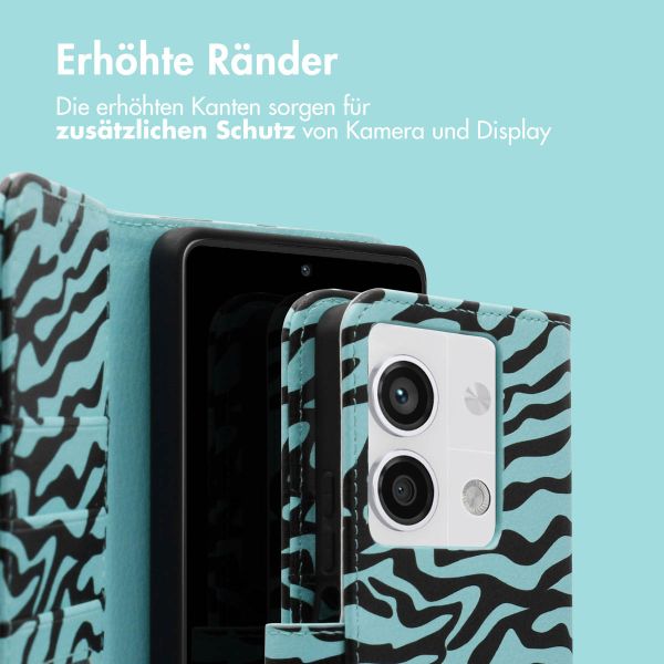 imoshion Design Klapphülle für das Xiaomi Redmi Note 13 (5G) - Black Blue Stripes