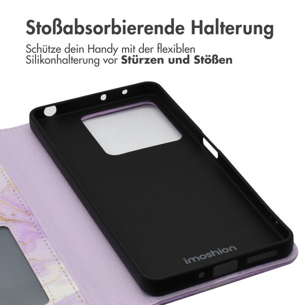 imoshion Design Klapphülle für das Xiaomi Redmi Note 13 (5G) - Purple Marble