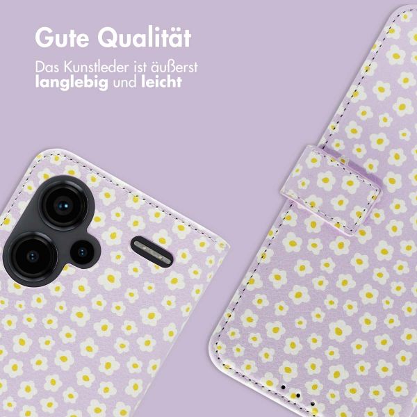 imoshion Design Klapphülle für das Xiaomi Redmi Note 13 Pro Plus (5G) - White Daisy