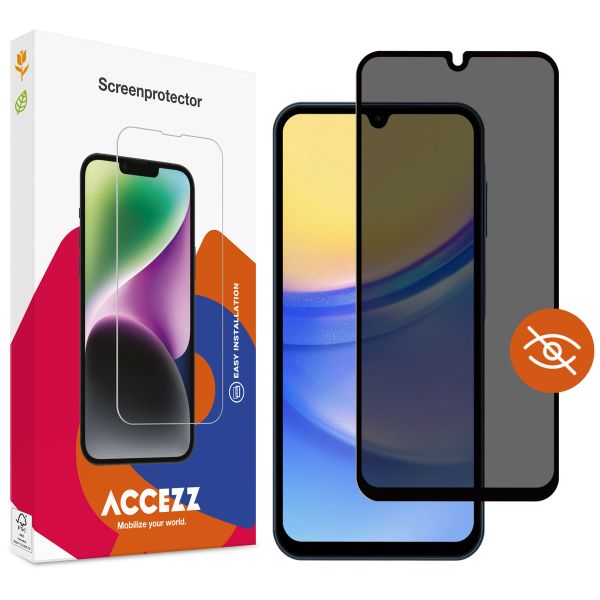 Accezz Privacy Displayschutz aus gehärtetem Glas für das Samsung Galaxy A15 (5G/4G)