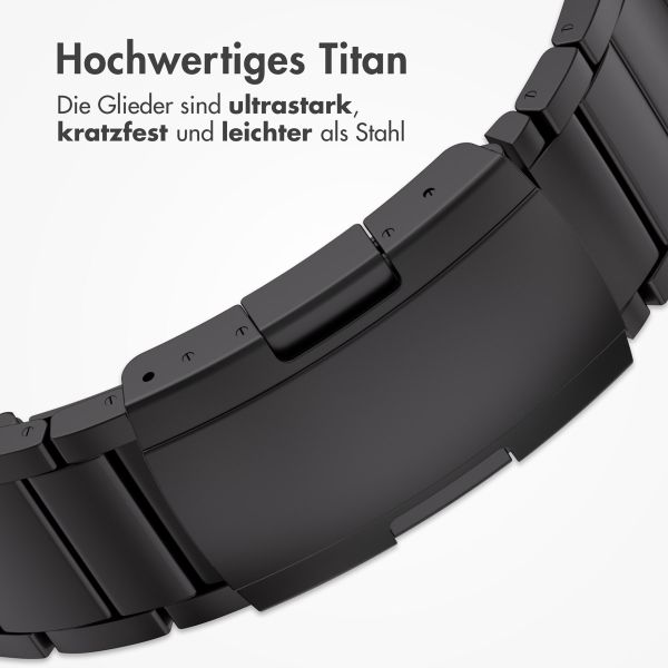 Accezz Mattes Titanstahlarmband für die Apple Watch Series 1-9 / SE – 38/40/41 mm – Schwarz