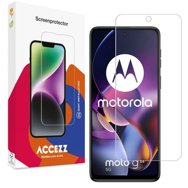 Accezz Screen Protector aus gehärtetem Glas für das Motorola Moto G54 - Transparent