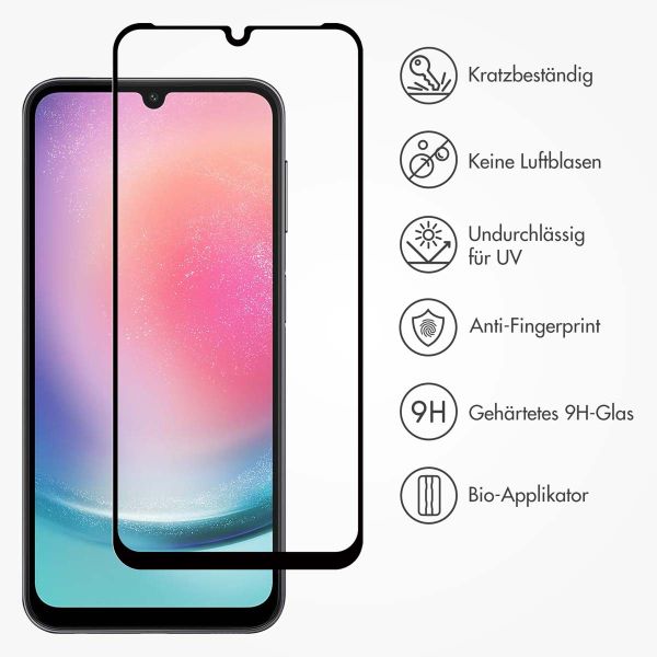 Accezz Vollflächige Schutzfolie aus gehärtetem Glas mit Applikator für das Samsung Galaxy A25 (5G)