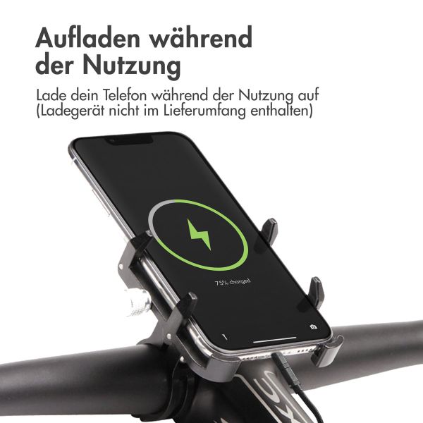 imoshion Handyhalterung für Fahrrad und Motorrad - Aluminium - Leicht - Verstellbar - Schwarz