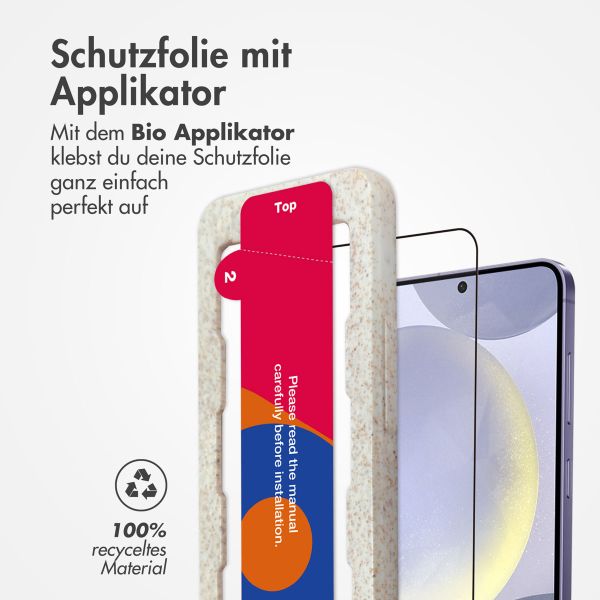 Accezz Vollflächige Schutzfolie aus gehärtetem Glas mit Applikator für das Samsung Galaxy S24 Plus - Transparent