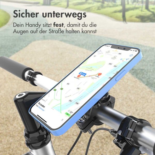 Accezz EasyLock handyhalterung Fahrrad - Universal - Aluminium - 360 Grad drehbar - Schwarz