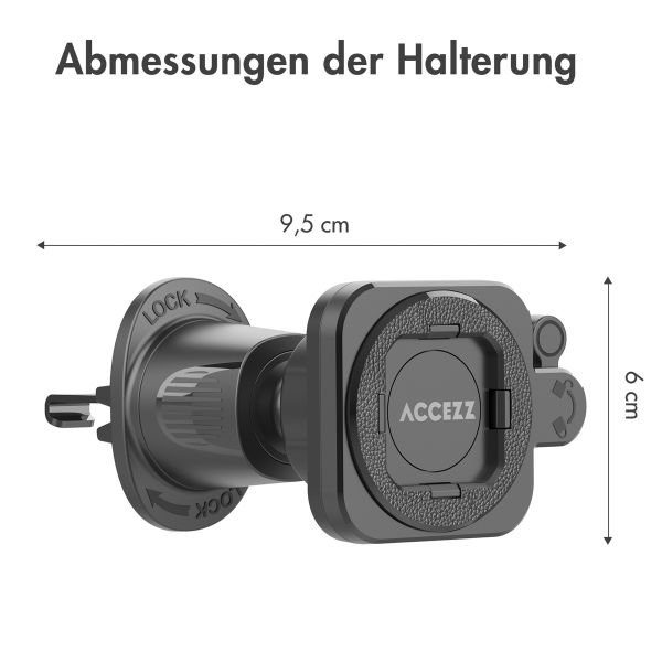 Accezz EasyLock Handyhalterung Auto - Lüftungsgitter - Universal - 360 Grad drehbar - Schwarz