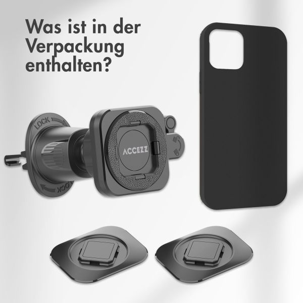 Accezz EasyLock Handyhalterung Auto - Inklusive Hülle für das iPhone 13 - Lüftungsgitter -  360 Grad drehbar - Schwarz