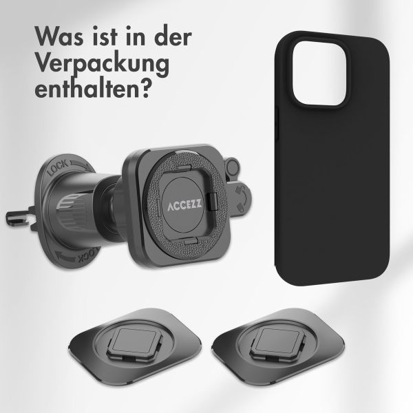 Accezz EasyLock Handyhalterung Auto - Inklusive Hülle für das iPhone 14 Pro - Lüftungsgitter -  360 Grad drehbar - Schwarz