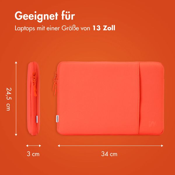 imoshion Laptop Hülle 13 Zoll - Laptop Sleeve mit Fach - Apricot Crush Orange