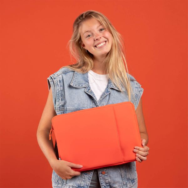 imoshion Laptop Hülle 15-16 Zoll - Laptop Sleeve mit Fach - Apricot Crush Orange