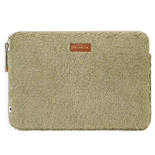 Selencia Teddy Laptop Hülle 15-16 Zoll - Laptop Sleeve - Sage Green