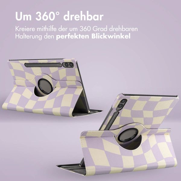 imoshion 360° drehbare Design Klapphülle für das Samsung Galaxy Tab S9 FE Plus - Dancing Cubes