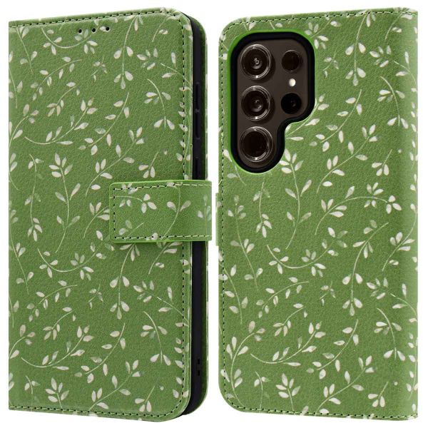 imoshion Design Klapphülle für das Samsung Galaxy S24 Ultra - Green Flowers