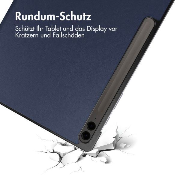 imoshion Trifold Klapphülle für das Samsung Tab S9 FE Plus / Tab S9 Plus 12.4 Zoll - Dunkelblau