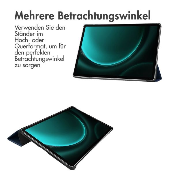 imoshion Trifold Klapphülle für das Samsung Tab S9 FE Plus / Tab S9 Plus 12.4 Zoll - Dunkelblau