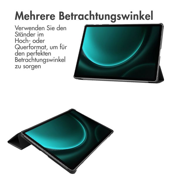 imoshion Trifold Klapphülle für das Samsung Tab S9 FE Plus / Tab S9 Plus 12.4 Zoll - Schwarz