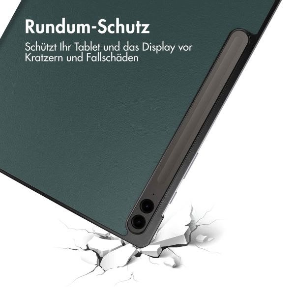 imoshion Trifold Klapphülle für das Samsung Tab S9 FE Plus / Tab S9 Plus 12.4 Zoll -  Dunkelgrün