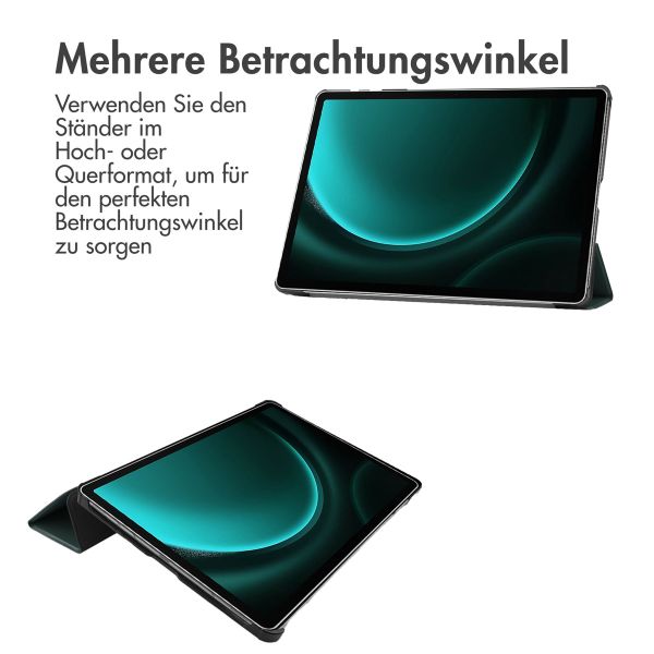 imoshion Trifold Klapphülle für das Samsung Tab S9 FE Plus / Tab S9 Plus 12.4 Zoll -  Dunkelgrün