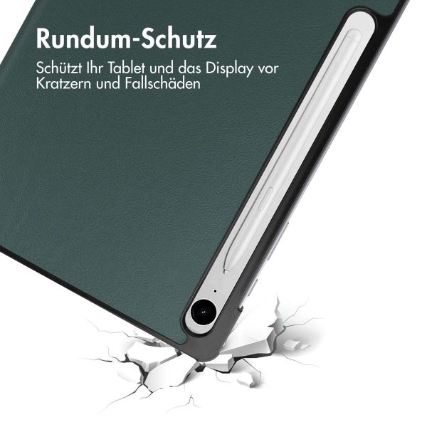 imoshion Trifold Klapphülle für das Samsung Tab S9 FE 10.9 Zoll / Tab S9 11.0 Zoll - Dunkelgrün