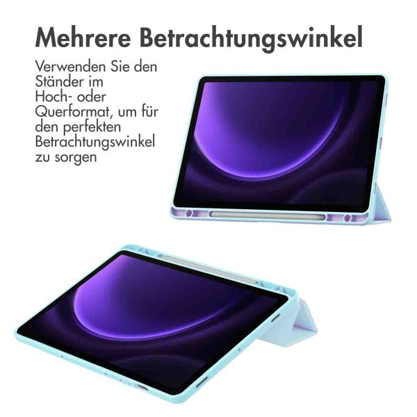 imoshion Trifold Hardcase Klapphülle für das Samsung Tab S9 FE 10.9 Zoll / Tab S9 11.0 Zoll - Hellblau