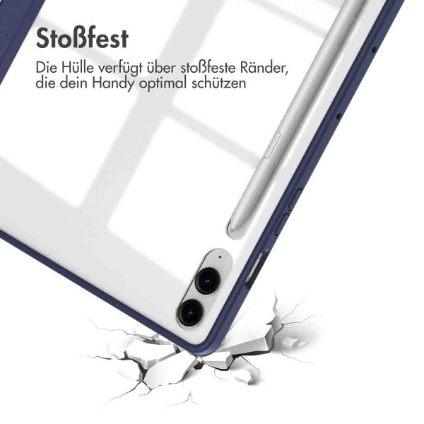 imoshion Trifold Hardcase Klapphülle für das Samsung Tab S9 FE Plus / Tab S9 Plus 12.4 Zoll - Dunkelblau