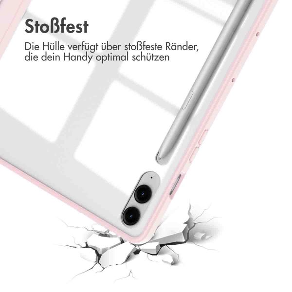 imoshion Trifold Hardcase Klapphülle für das Samsung Tab S9 FE Plus / Tab S9 Plus 12.4 Zoll - Rosa