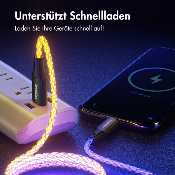 imoshion Leughtendes Schnellladekabel RGB - USB-A zu USB-C Kabel - 1 Meter