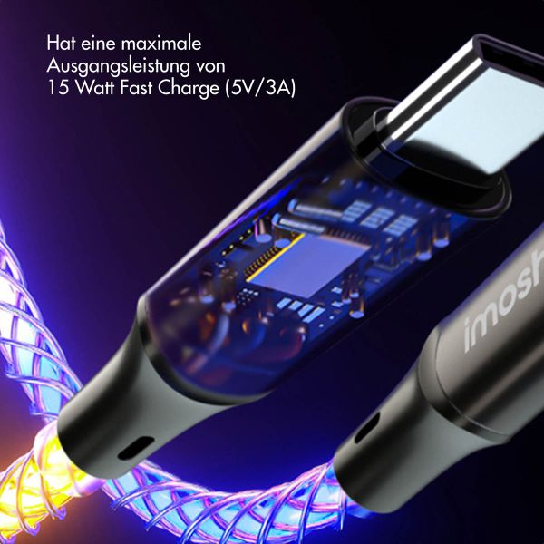 imoshion Leughtendes Schnellladekabel RGB - USB-A zu USB-C Kabel - 2 Meter