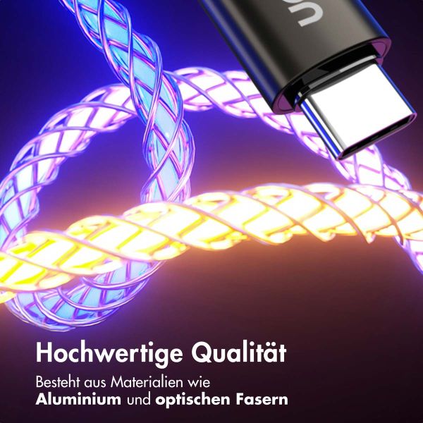 imoshion Leughtendes Schnellladekabel RGB - USB-A zu USB-C Kabel - 2 Meter