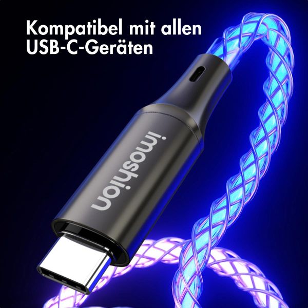 imoshion Leughtendes Schnellladekabel RGB - USB-A zu USB-C Kabel - 2 Meter