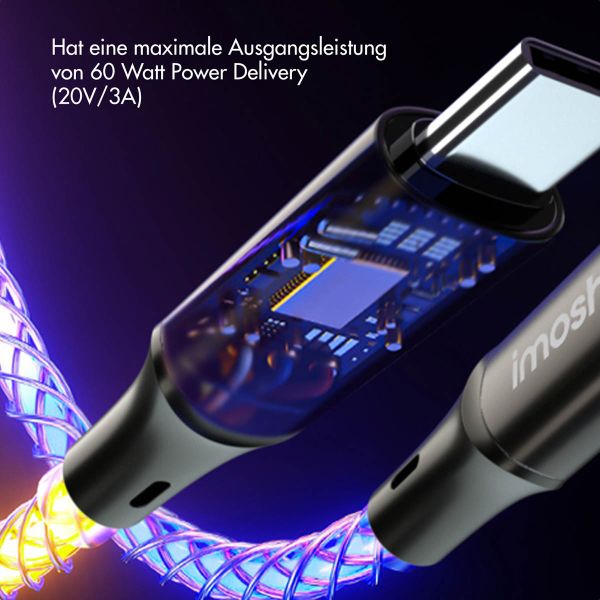 imoshion Leughtendes Schnellladekabel RGB - USB-C zu USB-C Kabel - 2 Meter