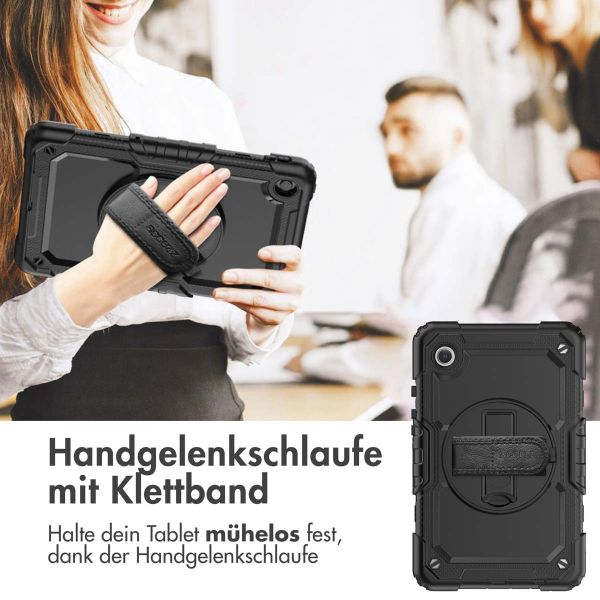 Accezz Robustes Back Cover mit Schultergurt für das Samsung Galaxy Tab A9 8.7 Zoll - Schwarz