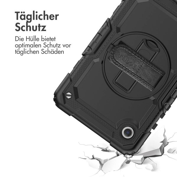 Accezz Robustes Back Cover mit Schultergurt für das Samsung Galaxy Tab A9 8.7 Zoll - Schwarz