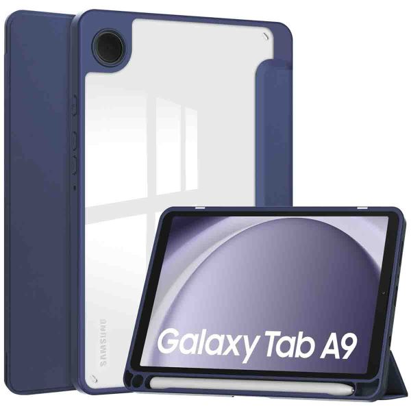 imoshion Trifold Hardcase Klapphülle für das Samsung Galaxy Tab A9 8.7 Zoll - Dunkelblau