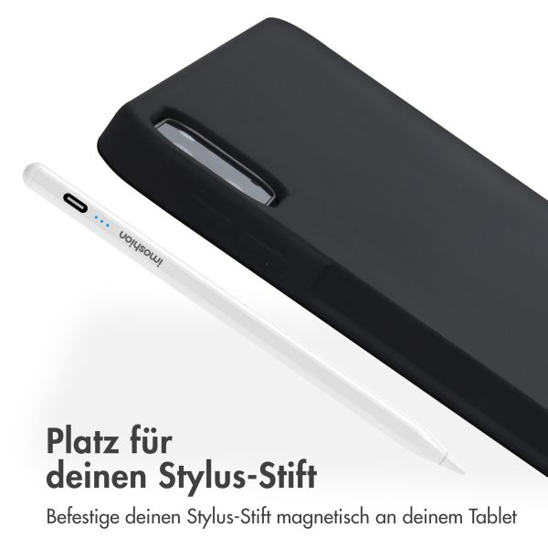 Accezz Liquid Silicone Back Cover mit Stifthalter für das iPad Pro 12.9 (2022) / Pro 12.9 (2021) / Pro 12.9 (2020) - Schwarz