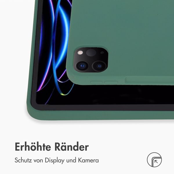 Accezz Liquid Silicone Back Cover mit Stifthalter für das iPad Pro 12.9 (2022) / Pro 12.9 (2021) / Pro 12.9 (2020) - Dunkelgrün