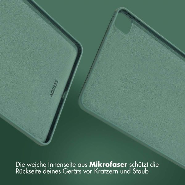 Accezz Liquid Silicone Back Cover mit Stifthalter für das iPad Pro 11 (2018/2020/2021/2022) - Dunkelgrün