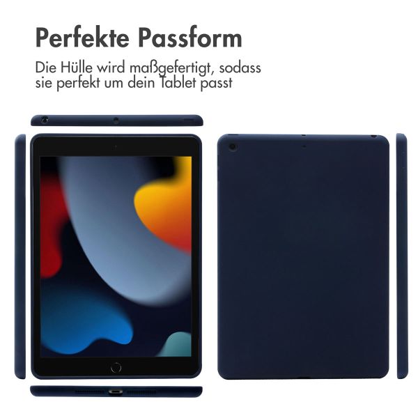 Accezz Liquid Silicone Back Cover für das iPad 9 (2021) 10.2 Zoll / iPad 8 (2020) 10.2 Zoll / iPad 7 (2019) 10.2 Zoll - Dunkelblau