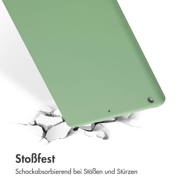 Accezz Liquid Silicone Back Cover für das iPad 9 (2021) 10.2 Zoll / iPad 8 (2020) 10.2 Zoll / iPad 7 (2019) 10.2 Zoll - Hellgrün