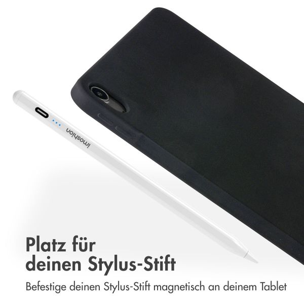 Accezz Liquid Silicone Back Cover mit Stifthalter für das iPad Air 11 Zoll (2024) M2 / Air 5 (2022) / Air 4 (2020) - Schwarz