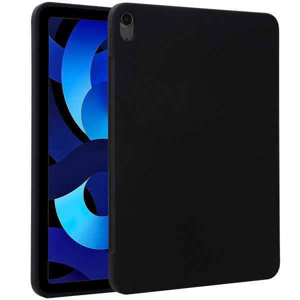 Accezz Liquid Silicone Back Cover mit Stifthalter für das iPad Air 11 Zoll (2024) M2 / Air 5 (2022) / Air 4 (2020) - Schwarz