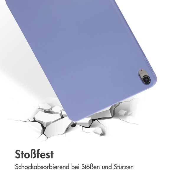 Accezz Liquid Silicone Back Cover mit Stifthalter für das iPad Air 11 Zoll (2024) M2 / Air 5 (2022) / Air 4 (2020) - Lila